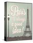 Typographical Retro Style Poster With Paris Symbols And Landmarks-Melindula-Stretched Canvas