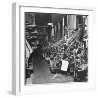 Typography Department of the Chicago Daily Tribute Deserted During a Strike-Wallace Kirkland-Framed Photographic Print