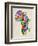 Typography Map of Africa-Michael Tompsett-Framed Art Print