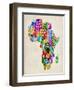 Typography Map of Africa-Michael Tompsett-Framed Art Print