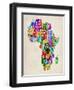 Typography Map of Africa-Michael Tompsett-Framed Art Print