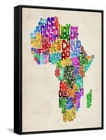 Typography Map of Africa-Michael Tompsett-Framed Stretched Canvas