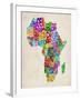 Typography Map of Africa-Michael Tompsett-Framed Art Print