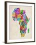 Typography Map of Africa-Michael Tompsett-Framed Art Print