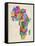 Typography Map of Africa-Michael Tompsett-Framed Stretched Canvas