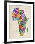 Typography Map of Africa-Michael Tompsett-Framed Art Print