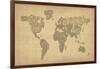 Typography Map of the World Map-Michael Tompsett-Framed Art Print