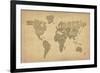 Typography Map of the World Map-Michael Tompsett-Framed Art Print