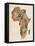 Typography Text Map of Africa-Michael Tompsett-Framed Stretched Canvas