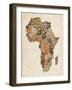 Typography Text Map of Africa-Michael Tompsett-Framed Art Print