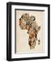 Typography Text Map of Africa-Michael Tompsett-Framed Art Print