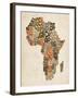 Typography Text Map of Africa-Michael Tompsett-Framed Art Print