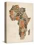 Typography Text Map of Africa-Michael Tompsett-Stretched Canvas