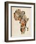 Typography Text Map of Africa-Michael Tompsett-Framed Art Print