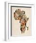 Typography Text Map of Africa-Michael Tompsett-Framed Art Print