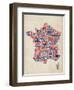 Typography Text Map of France Map-Michael Tompsett-Framed Art Print