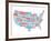 Typography Usa Map-NaxArt-Framed Art Print