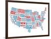 Typography Usa Map-NaxArt-Framed Art Print