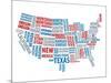 Typography Usa Map-NaxArt-Mounted Art Print