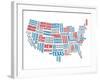 Typography Usa Map-NaxArt-Framed Art Print