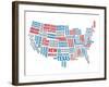 Typography Usa Map-NaxArt-Framed Art Print