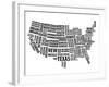 Typography Usa Map-NaxArt-Framed Art Print