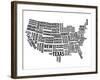 Typography Usa Map-NaxArt-Framed Art Print