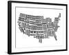 Typography Usa Map-NaxArt-Framed Art Print