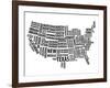 Typography Usa Map-NaxArt-Framed Art Print