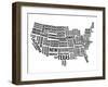 Typography Usa Map-NaxArt-Framed Art Print