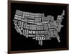 Typography Usa Map-NaxArt-Framed Art Print