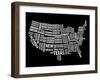 Typography Usa Map-NaxArt-Framed Art Print