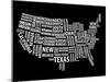 Typography Usa Map-NaxArt-Mounted Art Print