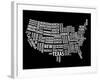 Typography Usa Map-NaxArt-Framed Art Print