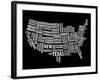 Typography Usa Map-NaxArt-Framed Art Print