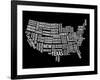 Typography Usa Map-NaxArt-Framed Art Print