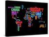 Typography World Map 1-NaxArt-Stretched Canvas