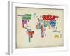 Typography World Map 3-NaxArt-Framed Art Print