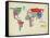 Typography World Map 3-NaxArt-Framed Stretched Canvas