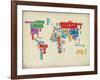 Typography World Map 3-NaxArt-Framed Art Print