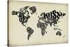 Typography World Map 4-NaxArt-Stretched Canvas