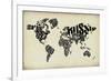 Typography World Map 4-NaxArt-Framed Art Print