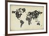 Typography World Map 4-NaxArt-Framed Art Print