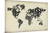 Typography World Map 4-NaxArt-Mounted Art Print