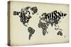 Typography World Map 4-NaxArt-Stretched Canvas