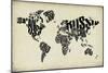 Typography World Map 4-NaxArt-Mounted Art Print