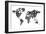 Typography World Map 5-NaxArt-Framed Art Print