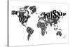 Typography World Map 5-NaxArt-Stretched Canvas