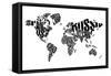 Typography World Map 5-NaxArt-Framed Stretched Canvas