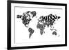 Typography World Map 5-NaxArt-Framed Art Print